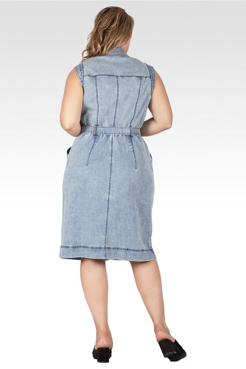 Athena Women's Trench Silhouette Plus Size Midi Dress