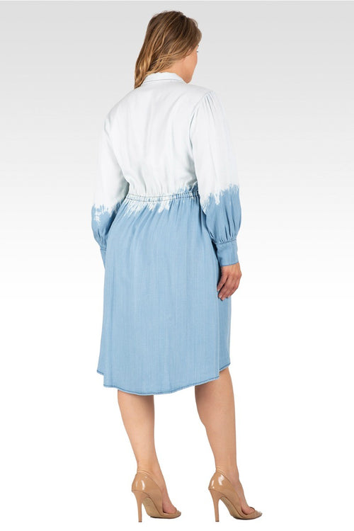 Vienna Women's Plus Size Ombre Shirt Dress