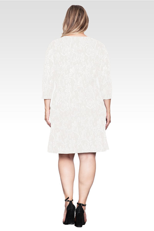 Esme Women's Plus Size Floral Crochet Mini Dress-White