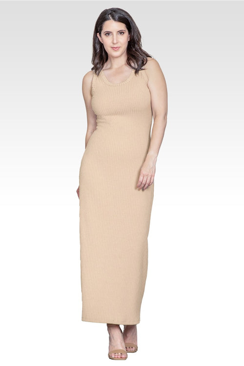 Zeypher Women's Sleeveless Rib-Knit Maxi Dress