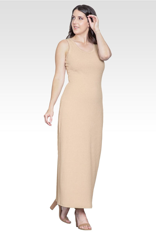 Zeypher Women's Sleeveless Rib-Knit Maxi Dress