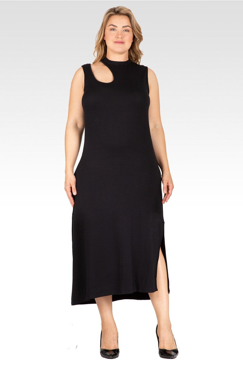 Standards & Practices Women's Plus Size Elegant Cut-Out Knit Jersey Maxi Tank Dress 3X