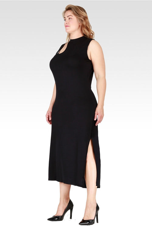 Aspen Women's Edgy Maxi Plus Size Dress
