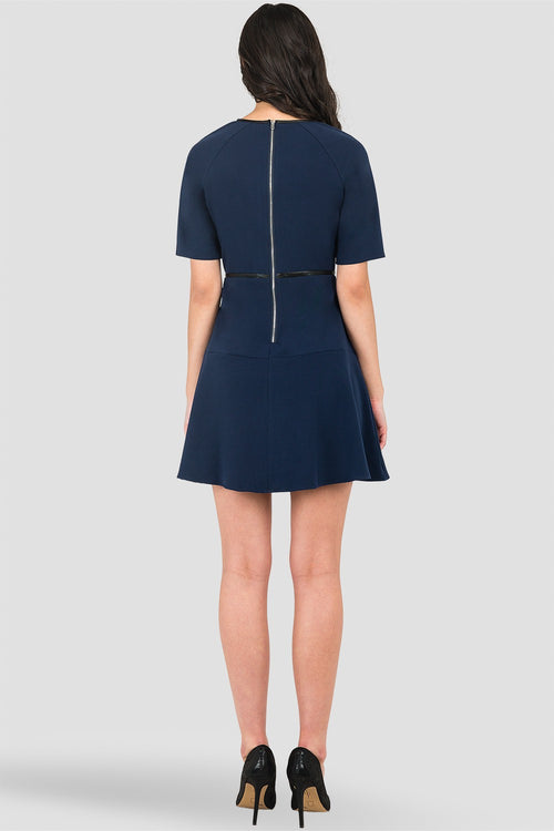 Standards & Practices Tina Navy/ Midnight Blue A-Line Suiting Mini Dress
