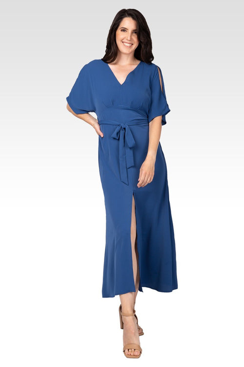 Scarlett Women's V Neck Kimono Sleeves Maxi Dress