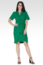 Celine Women's Crepe Knit Twist-Front V-Neck Midi Dress