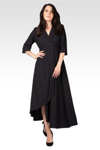 Margo Women's Slit Sleeve Buttoned Wrap Maxi Dress