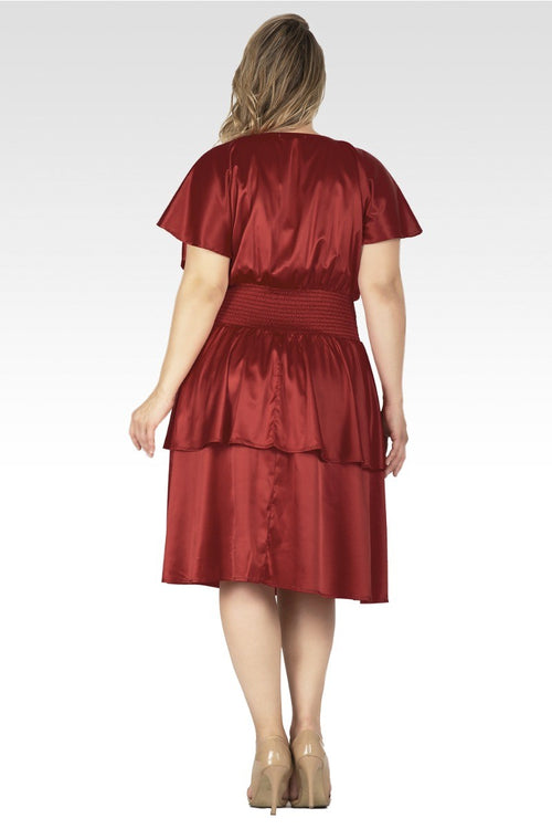 Rouge Women's Plus Size Iconic Satin Midi Dress