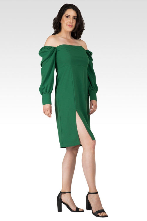 Xena Women's Elegant Side Slit Midi Dress