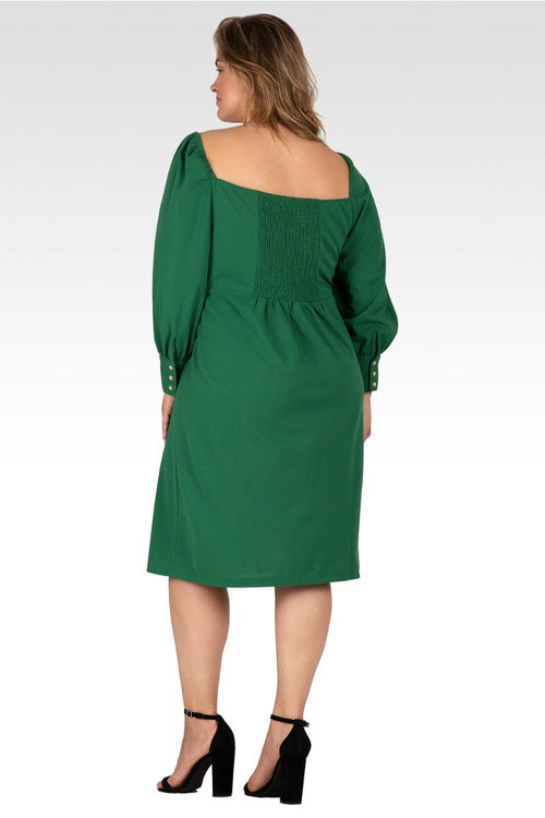 Xena Women's Elegant Side Slit Plus Size Midi Dress