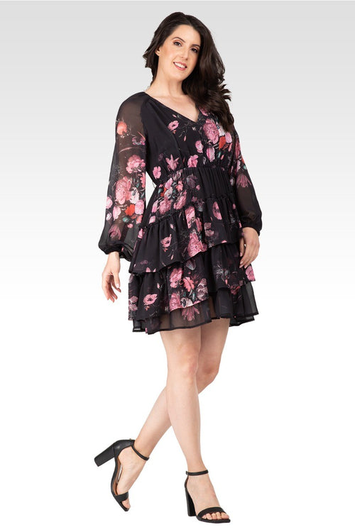 Miranda Women's Mini Floral Printed Swing Dress