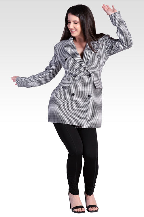 Ila Women's Houndstooth Double-Breasted Blazer Mini Dress
