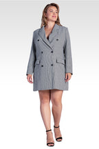 Ila Women's Plus Size Houndstooth Double-Breasted Blazer Mini Dress