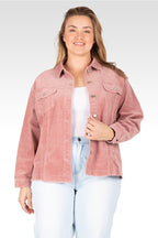 Jane Women's Plus Size Corduroy Jacket - Mauve