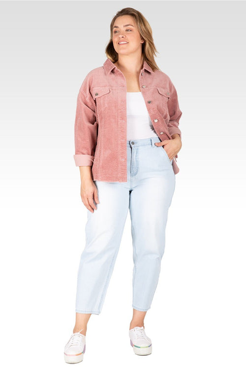 Jane Women's Plus Size Corduroy Jacket - Mauve
