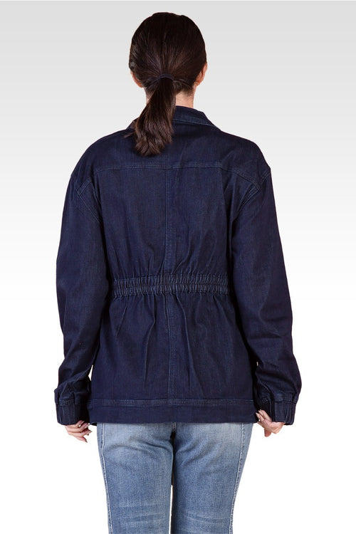 Mimi Utility Anorak Jacket - Dark Stone Wash Denim