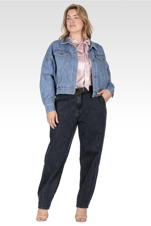 River Women's Cropped Denim Plus Size Jacket