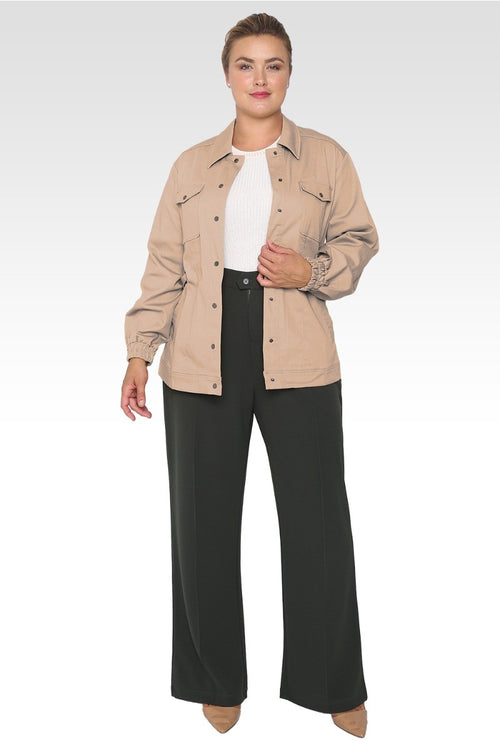 Plus Size Mimi Utility Anorak Jacket - Khaki