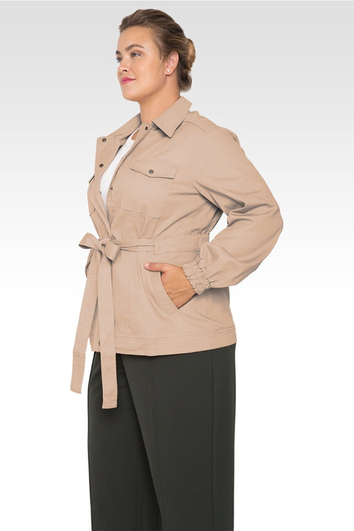 Plus Size Mimi Utility Anorak Jacket - Khaki