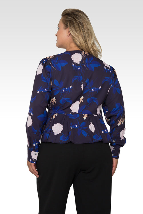 Standards & Practices Plus Size Women's Floral-Print Wrap Tie Long Sleeve Blouse-2