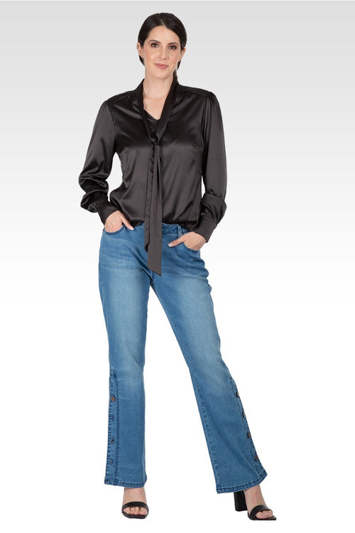 Reily Women's Bow-tie Neck Long Sleeve Blouse