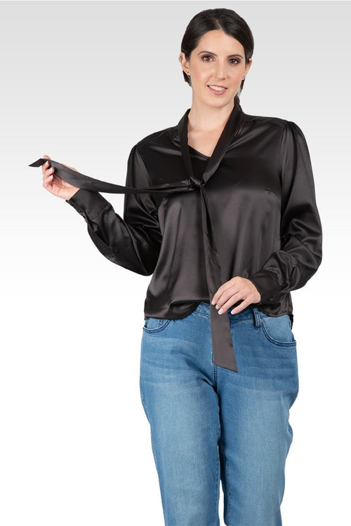 Reily Women's Bow-tie Neck Long Sleeve Blouse