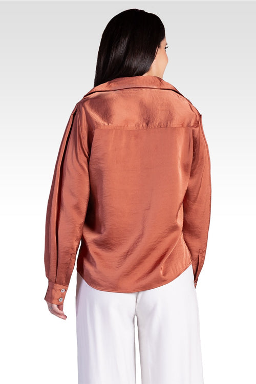 Zeal Women's Sateen Voluminous Sleeve Shirt