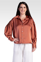 Zeal Women's Sateen Voluminous Sleeve Shirt
