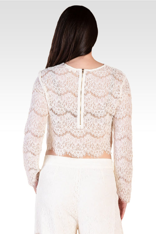 Sydney Ivory Lace Skimmer / Crop Top