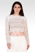 Women Cream Lace Shirt