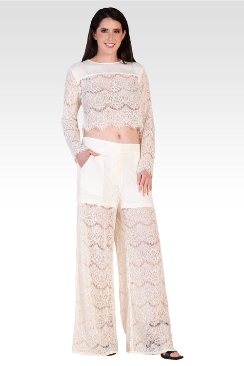 Sydney Ivory Lace Skimmer / Crop Top