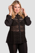 Plus Size Women's Button-Up Collared Top