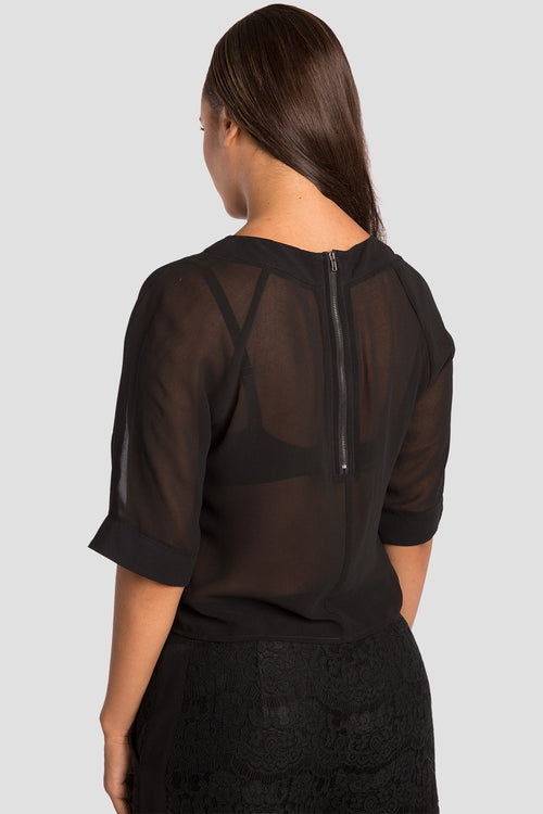 Sheer Layered Milla Chiffon Skimmer Top