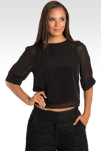 Sheer Layered Milla Chiffon Skimmer Shirt