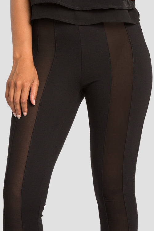 Ponte leggings chiffons center front leg insets