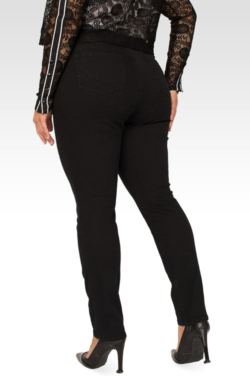 S&P Plus Size Elizabeth Basic 5-Pocket Style Skinny Jean Overdye Black