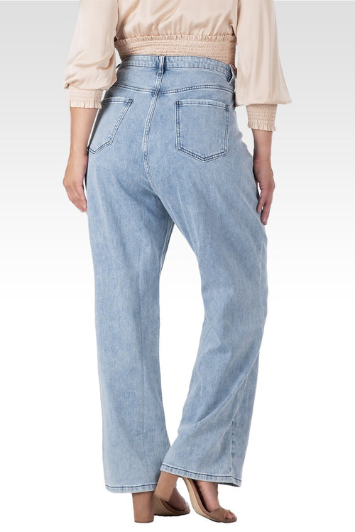 Alora Women's Plus Size Subtle Distressed Boyfriend Jeans