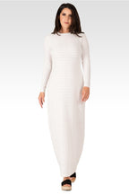 Gia Women's Off- White Knit Crochet Boat Neck Maxi Dress