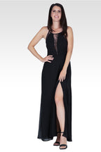 Amara Women's Black Lace Detailed Sleeveless Maxi Dress
