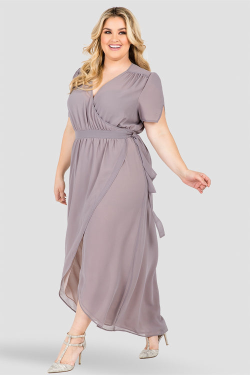 Standards & Practices Women's Plus Size Short Sleeve V-Neck Maxi Dress