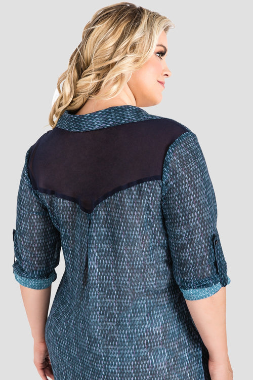 Plus Size Millicent Snake Charmer Print Chiffon Shirt Dress