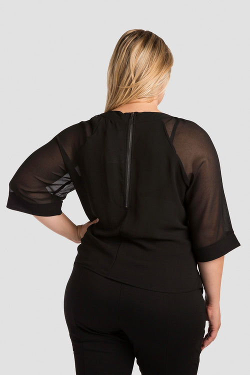 Plus Size Black Milla Crop Top