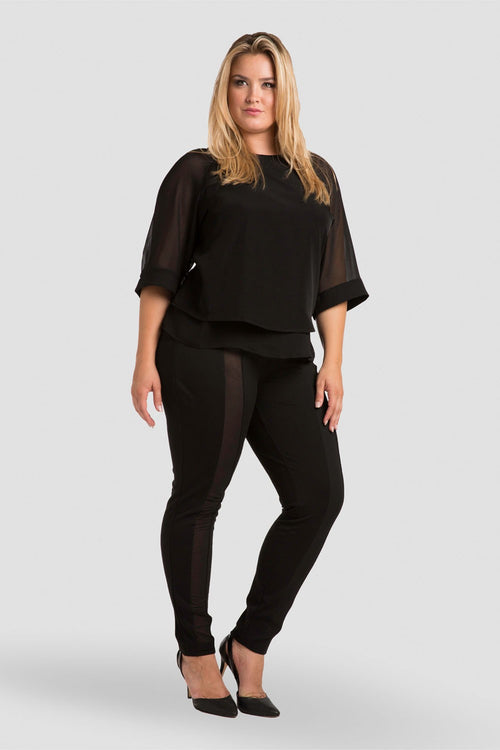 Plus Size Sheer Layered Milla Chiffon Skimmer Top