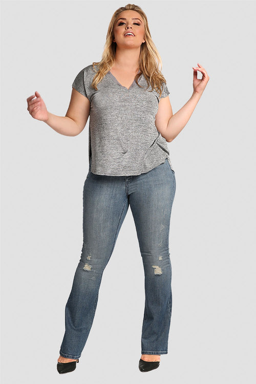 Midrise Bootcut Jeans w/ Flare