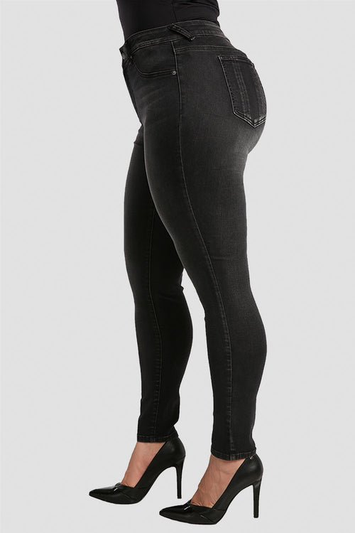 Plus Size Parker Stretch Woven Gray Good Midrise Skinny Jeans