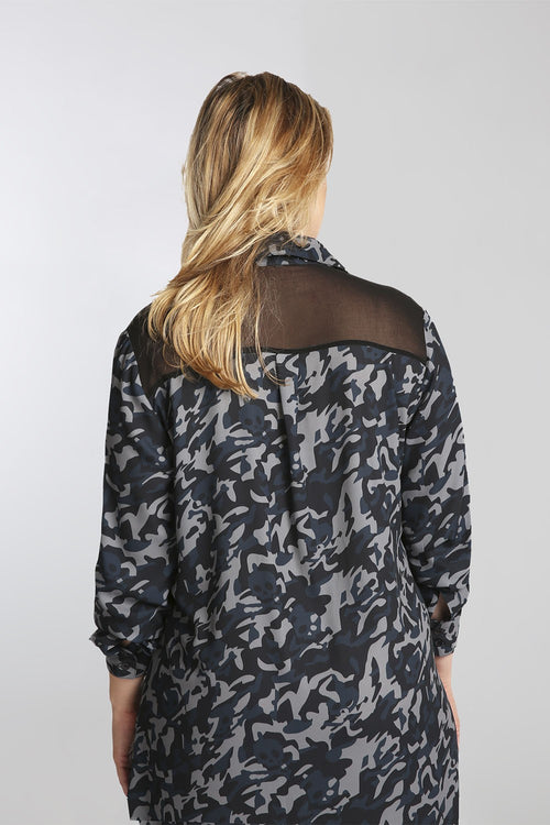 Solenn Shirt Dress Blue Camo Plus