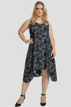 Plus Size Women's Ace Tank Dress (Blue Camo) w/ Zip Up Back