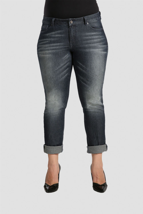 Boyfriend Jeans with Rolled Cuffs