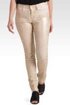 Pastille Tarnished Blush Gold Foiled Twill Skinny Jeans