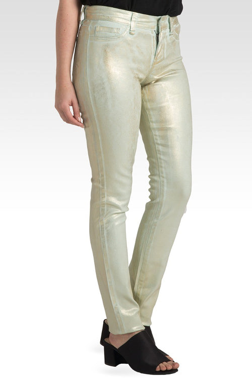 Pastille Tarnished Mint Gold Foiled Twill Skinny Jeans